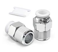 TAILONZ PNEUMATIC White Straight Male Thread 10mm OD x 1/4 BSP Push-in Fittings PC10-02 (Pack of 10)