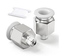 TAILONZ PNEUMATIC White Straight Male Thread 10mm OD x 1/8 BSP Push-in Fittings PC10-01 (Pack of 10)
