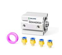 TAILONZ SDA40-50 Pneumatic Air Cylinder, 40mm Bore 50mm Stroke | Smooth linear stroke, pneumatic power drive, compact automation tool, precision dual action, machinery hardware component