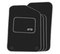 Tailor Fitted Black Classic Car Mats with GTD Logo & Silver Twist for Volkswagen Golf (MK7) 2013-2018 PN.SFP-SSQGTD42ST