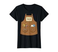 Tailor Funny Cute Sewing Seamstress Dressmaker Apron Costume Value Graphic T-Shirt, Women, Black, L