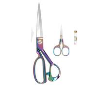 Tailor Shears Set, Dressmaking Scissors Fabric Scissors Heavy Duty Stainless Steel Sharp Shears & Soft-Grip Handle for Cutting Fabric, Clothes, Leather, Denim, Altering, Sewing (Colorful)