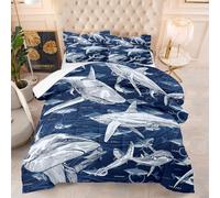 Tailor Shop Shark Comforter Kids Bedding Set Twin Size,Shark Comforter for Boys with 1 Pillowcase
