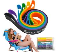 Tailoreadily 6 Pack Towel Bands, Beach Pool Cruise Chair Essentials, Keep Towels from Blowing Away, Beach Accessories for Vacation Must Haves, Great Alternative to Secure Clips, Multicolor