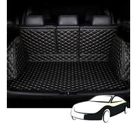 Tailored Car Boot Liner for Honda Jazz 2020-2024, All Inclusive Leather Car Rear Trunk Liner Mats Guard Tray Waterproof Protector Pad,Black Gold