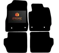 Tailored Car Floor Mats for MAZDA 2 2007-2014, With Clips, All-Weather Car Mats, Easy To Clean, Anti-Slip, Custom Fit 4-Pieces Set (Black & Purple Trim, 3MM- RUBBER)