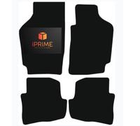 Tailored Car Floor Mats for VOLKSWAGEN Fox 2005-2011 All-Weather Car Mats, Granulated Backing, Anti-Slip, Custom Fit 4-Pieces Set (Black & Blue Trim, 450- GSM CARPET)