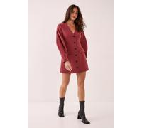 Tailored Cocoon Sleeve Button Through Mini Blazer Dress NastyGal Tobacco 8