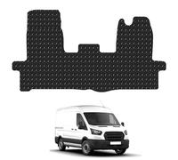 Tailored Fit Mats - Floor Mats for the Ford Transit 2014-2016 - Black Standard Rubber 3MM - 1 Piece Front - Van Accessory Heavy-Duty, Waterproof & Anti-Slip Work Mats with Clips