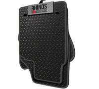 TAILORED FOR Peugeot e-208 Hatchback (2020 ONWARDS) - FULL SET OF HEAVY DUTY DURABLE INTERIOR FLOOR RUBBER CAR MATS - BLACK RUBBER + BLACK EDGING