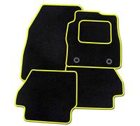 TAILORED FOR Vauxhall Corsa D 2007 2008 2009 2010 2011 2012 2013 2014 - PREMIUM GENUINE EXACT FIT INTERIOR FLOOR CARPET CAR MATS - BLACK MAT + YELLOW TRIM