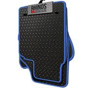 TAILORED FOR VAUXHALL CORSA F ELITE (2020 ONWARDS) - FULL SET OF HEAVY DUTY DURABLE INTERIOR FLOOR RUBBER CAR MATS - BLACK RUBBER + BLUE EDGING