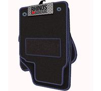 TAILORED FOR VAUXHALL CORSA F ELITE (2020 ONWARDS) - FULL SET OF LUXURY INTERIOR FLOOR CARPET CAR MATS - BLACK MAT + NAVY BLUE EDGING