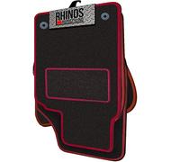 Tailored For VAUXHALL CORSA F ELITE (2020 ONWARDS) - Non Slip, Complete Carpet Car Floor Mats, All Weather, Anti-Slip Backing, Easy to Clean - Black Mat + Red Leather Edging