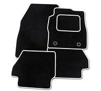 TAILORED FOR Vauxhall Crossland X 2017 ON (4 clips) - PREMIUM GENUINE EXACT FIT INTERIOR CARPET FLOOR CAR MATS - BLACK MAT + WHITE TRIM