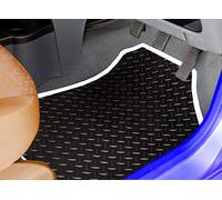 TAILORED FOR: Vauxhall Crossland X 2017 ON (4 clips) - PREMIUM GENUINE TAILORED EXACT FIT RUBBER CAR MATS - RUBBER MAT + WHITE TRIM