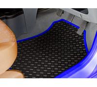 Tailored For Vauxhall Crossland X 2017 ON (4 clips) - PREMIUM GENUINE TAILORED EXACT FIT RUBBER CAR MATS - RUBBER MAT + BLUE TRIM