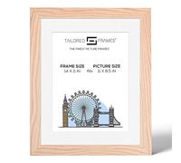 Tailored Frames 99 Solid Natural Oak 14" x 11" Frame for 11" x 8.5" Picture | Single Picture Frames | Wall Hanging Type | Photo Frame with White Mount
