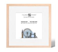 Tailored Frames 99 Solid Natural Oak 60 x 60Cm Frame for 40 x 40Cm Picture | Single Picture Frames | Wall Hanging Type | Photo Frame with White Mount
