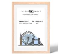 Tailored Frames 99 Solid Natural Oak 70 x 50Cm Frame for A2 Picture | Single Picture Frames | Wall Hanging Type | Photo Frame with White Mount