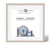 Tailored Frames Madrid Silver 60 x 60Cm Frame for 50 x 50Cm Picture | Single Picture Frames | Wall Hanging Type | Photo Frame with White Mount