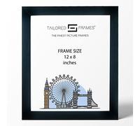 Tailored Frames Seattle Black 12" x 8" Square Edge Single Picture Frame | Table Top & Wall Hanging Type | Photo Frame Without Mount