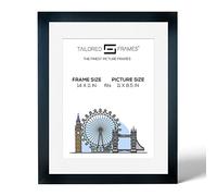 Tailored Frames Seattle Black 14" x 11" Frame for 11" x 8.5" picture | Single Picture Frames | Wall Hanging Type | Photo Frame With White Mount