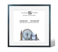 Tailored Frames Seattle Black 50 x 50Cm Frame for 40 x 40Cm picture | Single Picture Frames | Wall Hanging Type | Photo Frame With White Mount