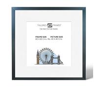 Tailored Frames Seattle Black 60 x 60Cm Frame for 40 x 40Cm picture | Single Picture Frames | Wall Hanging Type | Photo Frame With White Mount