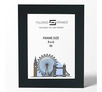 Tailored Frames Seattle Black 9" x 6" Square Edge Single Picture Frame | Table Top & Wall Hanging Type | Photo Frame Without Mount