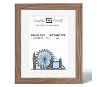 Tailored Frames Seattle Walnut 10" x 8" Frame for A5 Picture | Single Picture Frames | Table Top & Wall Hanging Type | Photo Frame With White Mount