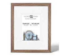 Tailored Frames Seattle Walnut 14" x 11" Frame for 9 x 6 Picture | Single Picture Frames | Wall Hanging Type | Photo Frame With White Mount