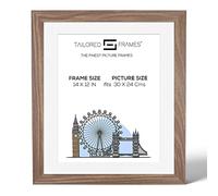 Tailored Frames Seattle Walnut 14" x 12" Frame for 30 x 24Cm Picture | Single Picture Frames | Wall Hanging Type | Photo Frame With White Mount