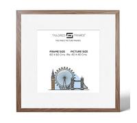 Tailored Frames Seattle Walnut 60 x 60Cm Frame for 40 x 40Cm Picture | Single Picture Frames | Wall Hanging Type | Photo Frame With White Mount