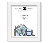 Tailored Frames Seattle White 12" x 10" Square Edge Single Picture Frame | Table Top & Wall Hanging Type | Photo Frame Without Mount