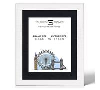 Tailored Frames Seattle White 14" x 11" Frame for 11" x 8.5" Picture | Single Picture Frames | Wall Hanging Type | Photo Frame With Black Mount