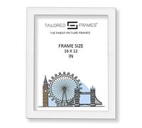 Tailored Frames Seattle White 16" x 12" Square Edge Single Picture Frame | Wall Hanging Type | Photo Frame Without Mount
