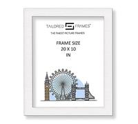 Tailored Frames Seattle White 20" x 10" Square Edge Single Picture Frame | Wall Hanging Type | Photo Frame Without Mount