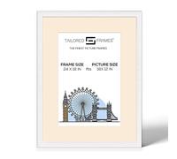 Tailored Frames Seattle White 24" x 18" Frame for 18" x 12" Picture | Single Picture Frames | Wall Hanging Type | Photo Frame With Antique Mount