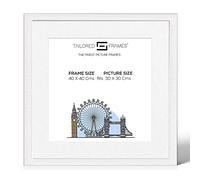 Tailored Frames Seattle White 40 x 40Cm Frame for 30 x 30Cm Picture | Single Picture Frames | Wall Hanging Type | Photo Frame With White Mount