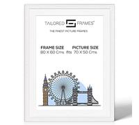 Tailored Frames Seattle White 80 x 60Cm Frame for 70 x 50Cm Picture | Single Picture Frames | Wall Hanging Type | Photo Frame With White Mount