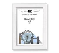 Tailored Frames Seattle White A4 (29.7 x 21cm) Square Edge Single Picture Frame | Wall Hanging Type | Photo Frame Without Mount