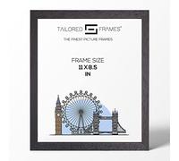 Tailored Frames Soho Black real solid wood 11" x 8.5"(US letter) Single Picture Frames | Table Top & Wall Hanging Type | Photo Frame Without Mount