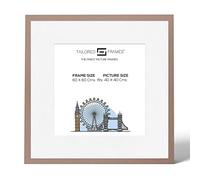 Tailored Frames Soho Putty Mid Grey Solid 60 x 60Cm Frame for 40 x 40Cm Picture | Single Picture Frames | Wall Hanging Type | Photo Frame with White Mount