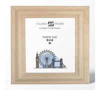 Tailored Frames Solid Natural Pine 8" x 8" Single Picture Frames | Table Top & Wall Hanging Type | Photo Frame Without Mount
