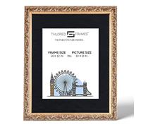 Tailored Frames Vienna Gold 14" x 12" Frame for 10" x 8" Picture | Rustic Style Vintage Single Picture Frame | Wall Hanging Type | Photo Frame with Black Mount