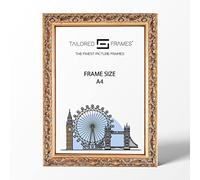 Tailored Frames Vienna Gold A4 (29.7 x 21cm) | Rustic Style Vintage Single Picture Frame | Table Top & Wall Hanging Type | Photo Frame Without Mount