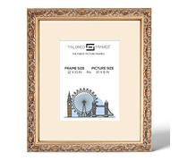 Tailored Frames Vienna Gold Frame for Frame 12"x10" for 10"x8" Picture | Rustic Style Vintage Single Picture Frame | Table Top & Wall Hanging Type | Photo Frame with Antique White Mount
