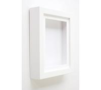 Tailored Frames White Solid Wooden Shadow Box Frame with Glass Protection | Baby Casting Frames for Baby Hands and Feet - White Mount (Display for 10x8 inch for 8x6)