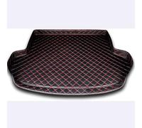 Tailored High Side Leather Car Rear Trunk Mat for Vauxhall Corsa F 2020+, Cargo Carpet Boot Liner Mat Scratch-Resistant Interior Accessories,Black-red